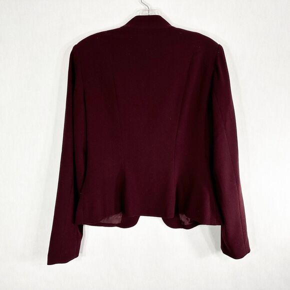 Mario Serrani Size 8 Blazer Jacket Maroon Lined Hook Eye Closure‎ Italy 384 - Picture 2 of 8